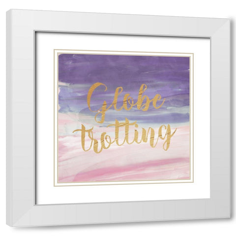 Globe Trotting White Modern Wood Framed Art Print with Double Matting by Villa, Milli