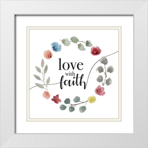 Love With Faith White Modern Wood Framed Art Print with Double Matting by Villa, Milli