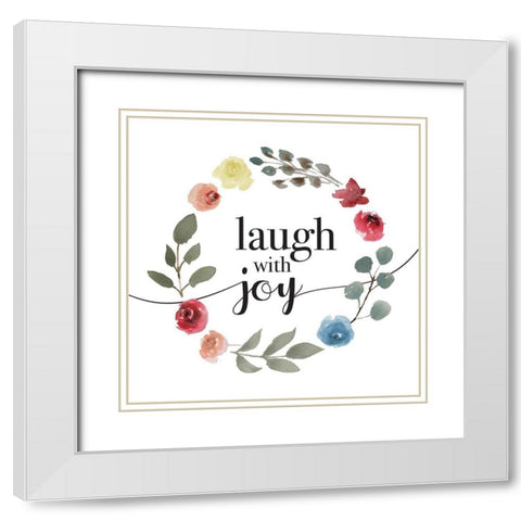 Laugh With Joy White Modern Wood Framed Art Print with Double Matting by Villa, Milli