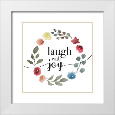 Laugh With Joy White Modern Wood Framed Art Print with Double Matting by Villa, Milli