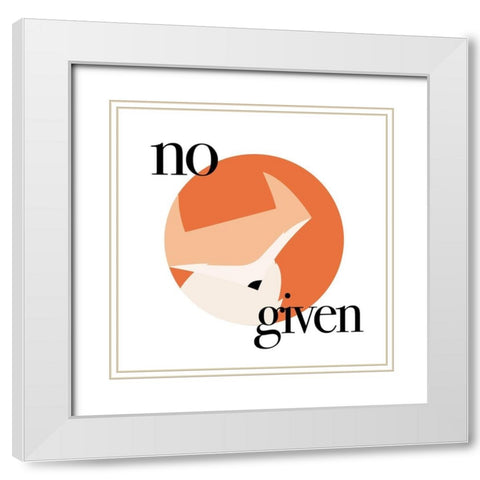 No Fox White Modern Wood Framed Art Print with Double Matting by Villa, Milli