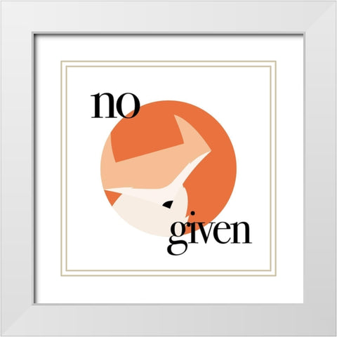 No Fox White Modern Wood Framed Art Print with Double Matting by Villa, Milli