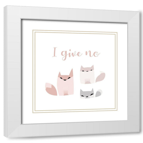 I Give No Fox White Modern Wood Framed Art Print with Double Matting by Villa, Milli