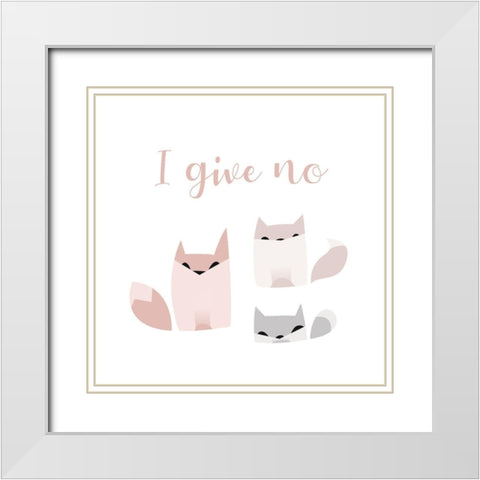 I Give No Fox White Modern Wood Framed Art Print with Double Matting by Villa, Milli