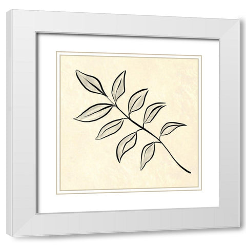 Paper Simple flower White Modern Wood Framed Art Print with Double Matting by Villa, Milli