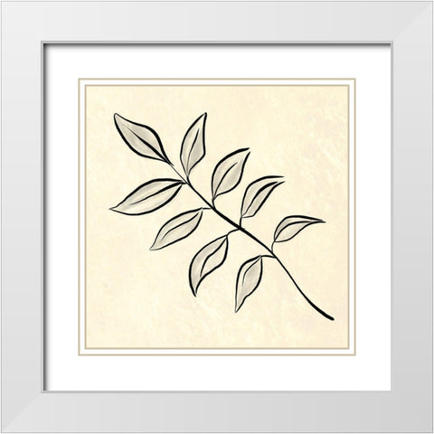 Paper Simple flower White Modern Wood Framed Art Print with Double Matting by Villa, Milli