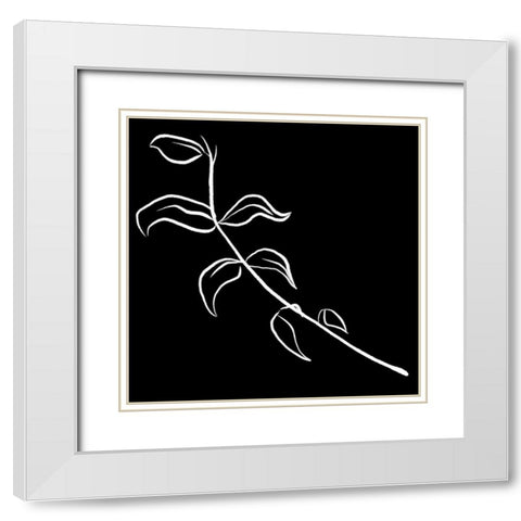 Simple Black flower 2 White Modern Wood Framed Art Print with Double Matting by Villa, Milli