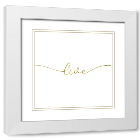 Gold Live White Modern Wood Framed Art Print with Double Matting by Villa, Milli