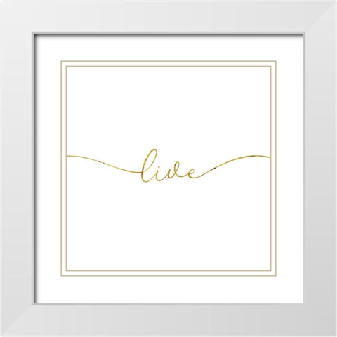 Gold Live White Modern Wood Framed Art Print with Double Matting by Villa, Milli