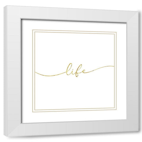 Gold Life White Modern Wood Framed Art Print with Double Matting by Villa, Milli