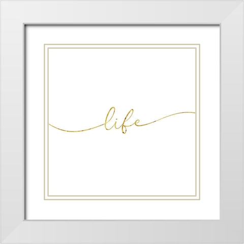 Gold Life White Modern Wood Framed Art Print with Double Matting by Villa, Milli