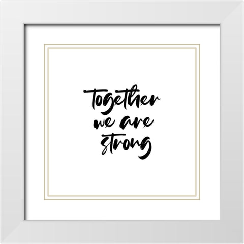 Together White Modern Wood Framed Art Print with Double Matting by Villa, Milli
