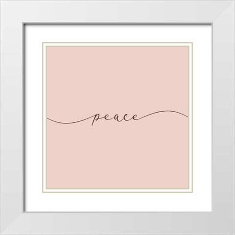 Peace White Modern Wood Framed Art Print with Double Matting by Villa, Milli