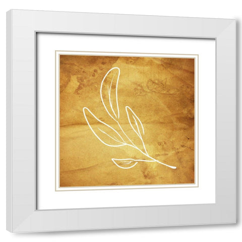 Simple ReGold Flower White Modern Wood Framed Art Print with Double Matting by Villa, Milli