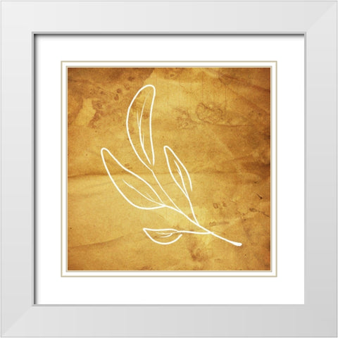 Simple ReGold Flower White Modern Wood Framed Art Print with Double Matting by Villa, Milli