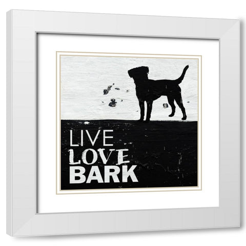 Live Love Bark White Modern Wood Framed Art Print with Double Matting by Villa, Milli