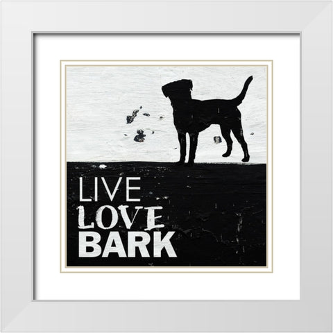 Live Love Bark White Modern Wood Framed Art Print with Double Matting by Villa, Milli