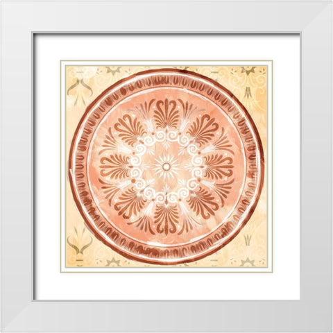 Medallion Plate Boho Style White Modern Wood Framed Art Print with Double Matting by Villa, Milli