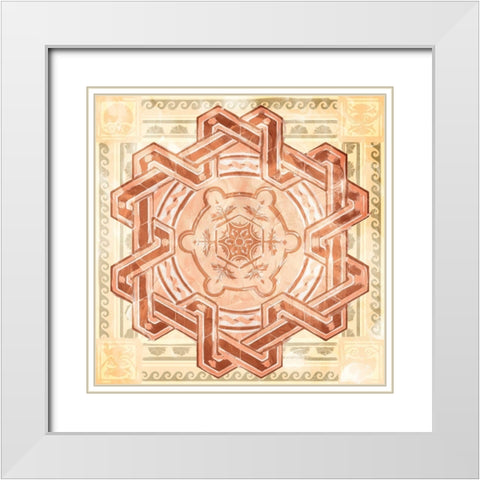 Medallion Plate Boho Style Mate White Modern Wood Framed Art Print with Double Matting by Villa, Milli