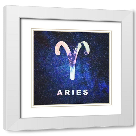 Aries Space White Modern Wood Framed Art Print with Double Matting by Villa, Milli