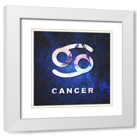 Cancer Space White Modern Wood Framed Art Print with Double Matting by Villa, Milli