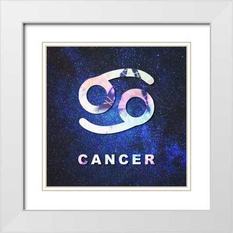 Cancer Space White Modern Wood Framed Art Print with Double Matting by Villa, Milli