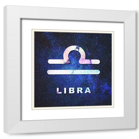 Libra Space White Modern Wood Framed Art Print with Double Matting by Villa, Milli