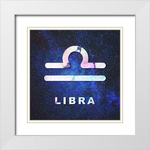 Libra Space White Modern Wood Framed Art Print with Double Matting by Villa, Milli