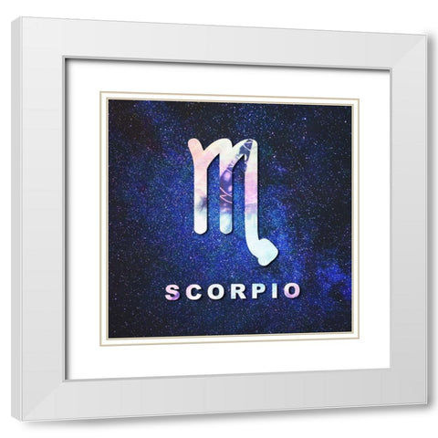 Scorpio Space White Modern Wood Framed Art Print with Double Matting by Villa, Milli