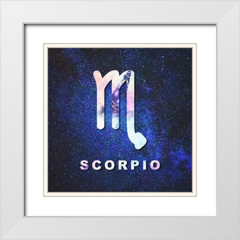 Scorpio Space White Modern Wood Framed Art Print with Double Matting by Villa, Milli