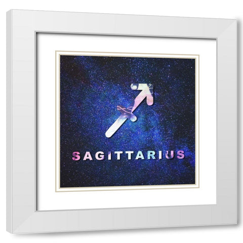 Sagittarius Space White Modern Wood Framed Art Print with Double Matting by Villa, Milli