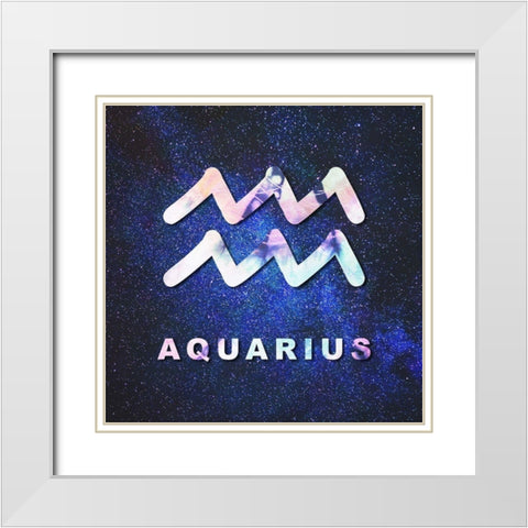 Aquarius Space White Modern Wood Framed Art Print with Double Matting by Villa, Milli
