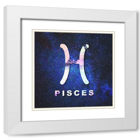 Pisces Space White Modern Wood Framed Art Print with Double Matting by Villa, Milli