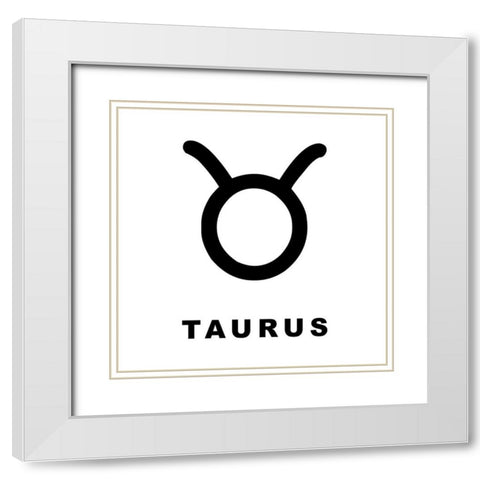 Taurus White Modern Wood Framed Art Print with Double Matting by Villa, Milli