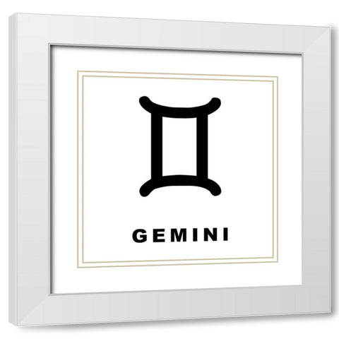 Gemini White Modern Wood Framed Art Print with Double Matting by Villa, Milli