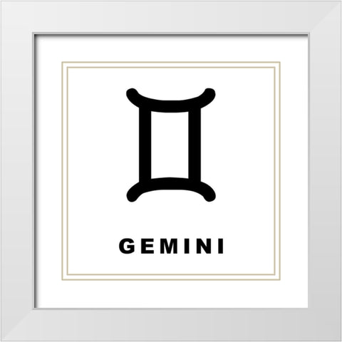 Gemini White Modern Wood Framed Art Print with Double Matting by Villa, Milli