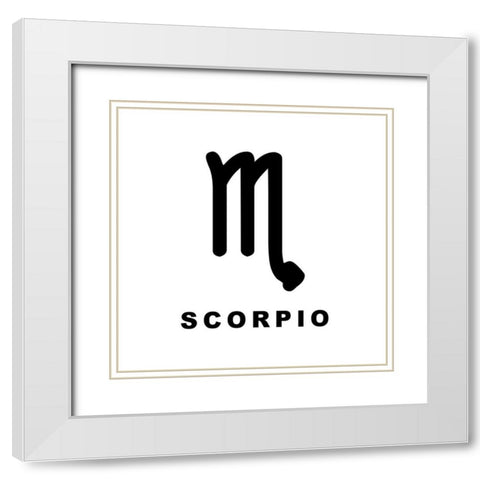 Scorpio White Modern Wood Framed Art Print with Double Matting by Villa, Milli