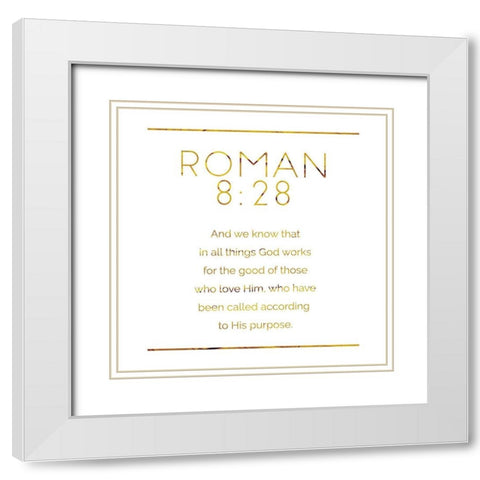 New Roman Gold White Modern Wood Framed Art Print with Double Matting by Villa, Milli