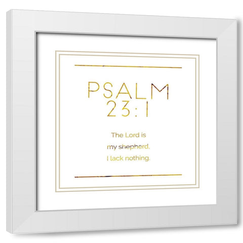 New Psalm Gold White Modern Wood Framed Art Print with Double Matting by Villa, Milli
