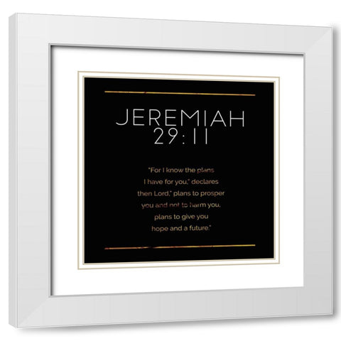 New Jeremiah Gold Reverse White Modern Wood Framed Art Print with Double Matting by Villa, Milli