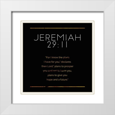 New Jeremiah Gold Reverse White Modern Wood Framed Art Print with Double Matting by Villa, Milli