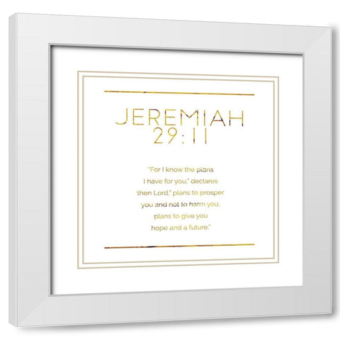 New Jeremiah Gold White Modern Wood Framed Art Print with Double Matting by Villa, Milli