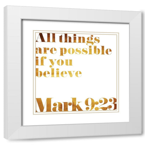 Mark Text White Modern Wood Framed Art Print with Double Matting by Villa, Milli