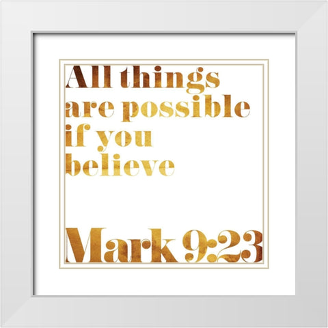 Mark Text White Modern Wood Framed Art Print with Double Matting by Villa, Milli