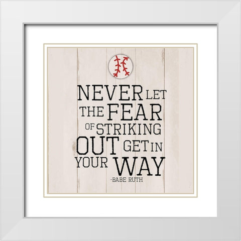 Never Fear White Modern Wood Framed Art Print with Double Matting by Villa, Milli