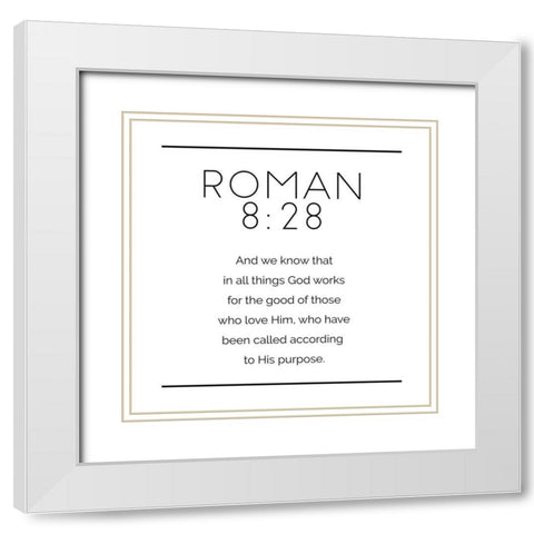 New Roman Simple White Modern Wood Framed Art Print with Double Matting by Villa, Milli
