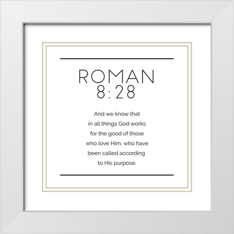 New Roman Simple White Modern Wood Framed Art Print with Double Matting by Villa, Milli