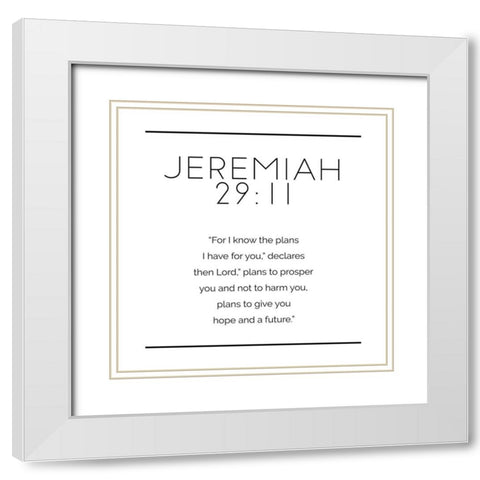 New Jeremiah Simple White Modern Wood Framed Art Print with Double Matting by Villa, Milli