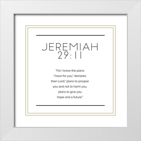 New Jeremiah Simple White Modern Wood Framed Art Print with Double Matting by Villa, Milli