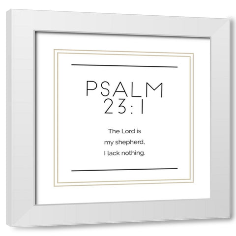 New Psalm Simple White Modern Wood Framed Art Print with Double Matting by Villa, Milli
